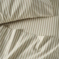 Moisture - Wicking Cotton Sheets for a Dry and Comfortable SleepClassic Stripe Pebble Sheet Set