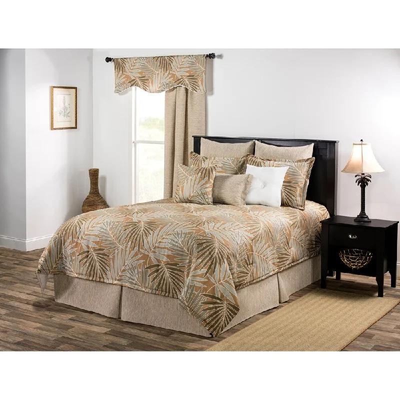 Queen - size comforters for standard queen - sized mattressesLaguna Tropical leaves comforter set