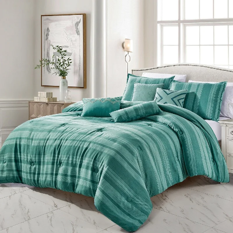 Queen - size comforters for standard queen - sized mattressesDolly Luxury 7 Piece Comforter