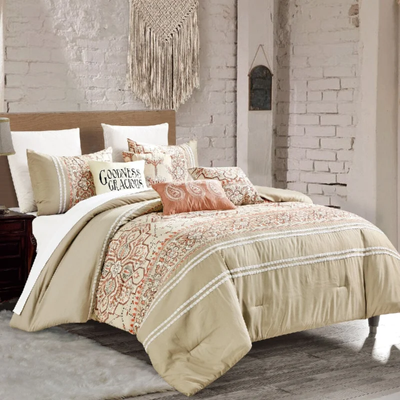 Queen - size comforters for standard queen - sized mattressesZuni Luxury 7 Piece Comforter Set