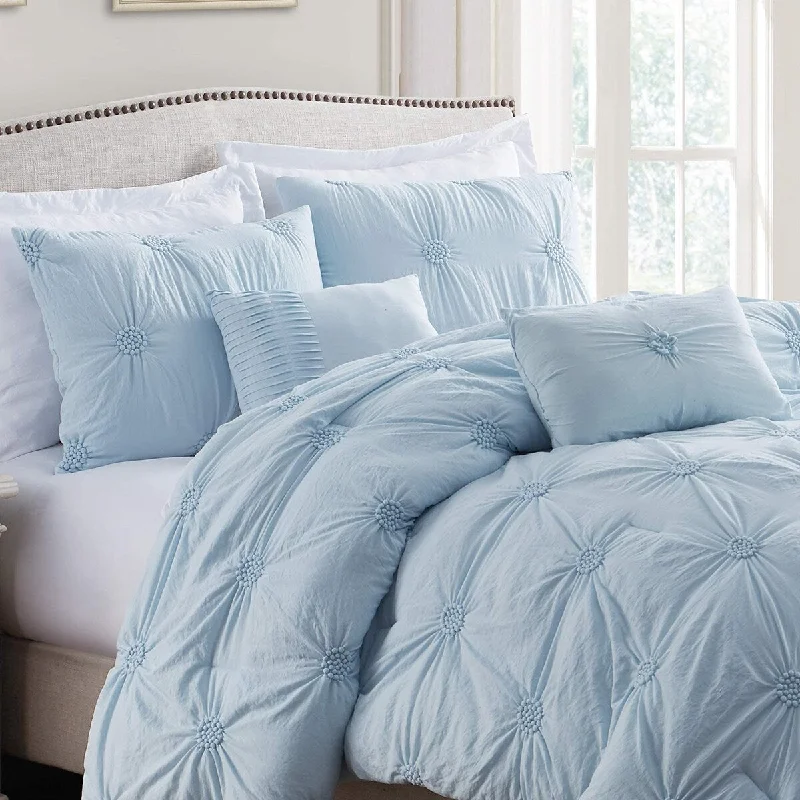 Down - filled comforters for supreme warmth and lightnessPremium Bedding Set Collection 3-Piece Comforter Set - Baby Blue, King/ Cal King