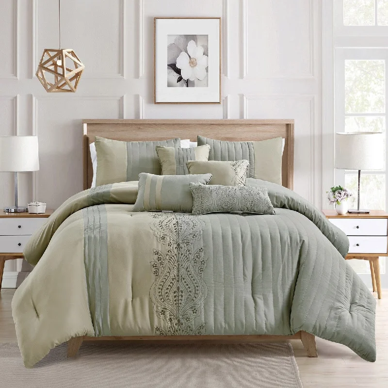 Microfiber - filled comforters that are lightweight and easy to care forKaleen Luxury 7 Piece Comforter