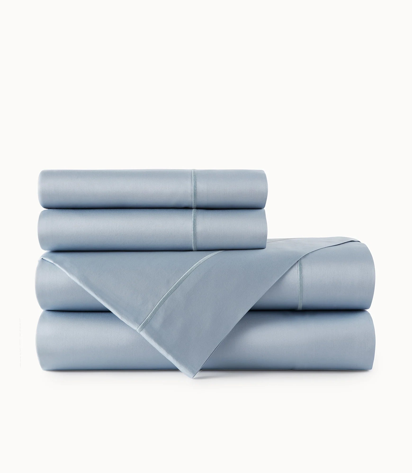 Anti - Pill Microfiber Sheets for a Smooth AppearancePeacock Alley Soprano Sateen Sheet Set in Blue