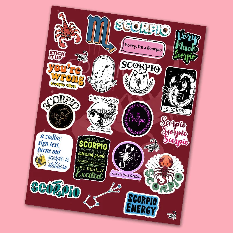 Wrinkle - Free Polyester Sheets for a Low - Maintenance BedScorpio Mini Sticker Sheet