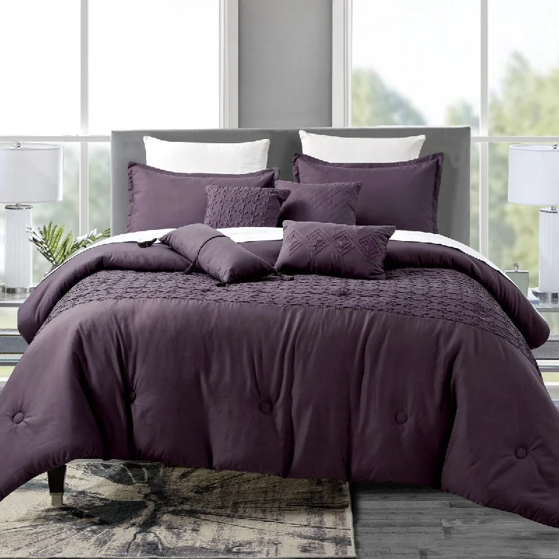 Bamboo - fiber - filled comforters with antibacterial and breathable qualitiesGlauce Luxury 7 Piece Comforter