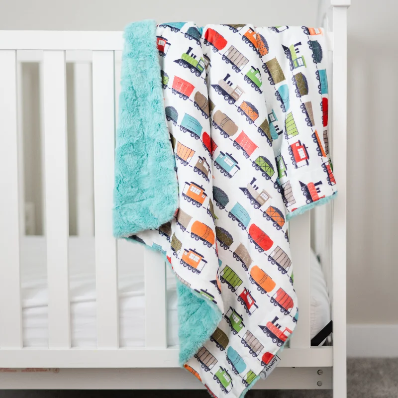 King - size blankets to cover large beds comfortablyAll Aboard Train Cream Baby Blanket