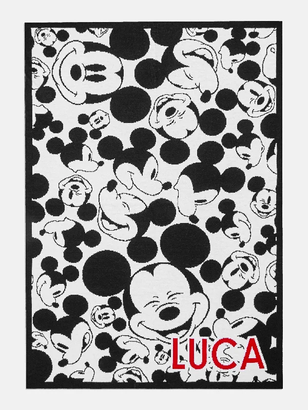 Rayon from bamboo blankets for a silky and breathable feelAll Over Mickey Mouse Disney Blanket - Black/White