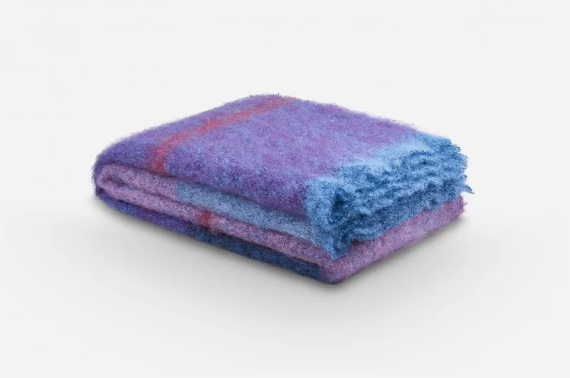 Chenille blankets with a thick and fuzzy textureAubergine Boher Mohair XThrow Blanket