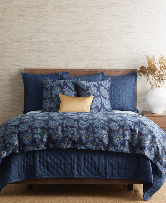 Oversized duvet covers that drape beautifully over the sides of the bed for a luxurious lookBlossom Blue Duvet by Ann Gish