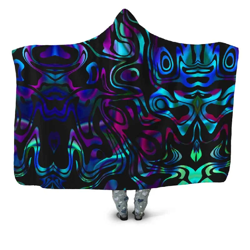 Silk blankets with a smooth and elegant touchDynamic Blues Hooded Blanket