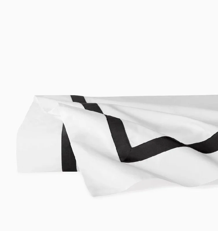 Velvet duvet covers for a plush and cozy lookEstate Bedding in White and Black by Sferra