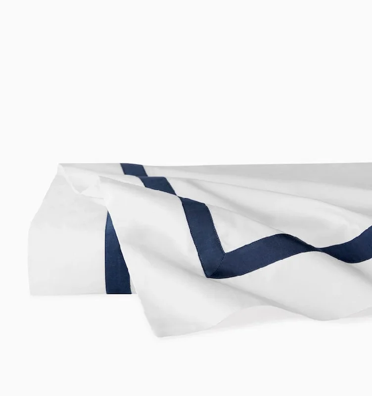 Stain - resistant duvet covers for easy maintenanceEstate Bedding in White and Navy by Sferra