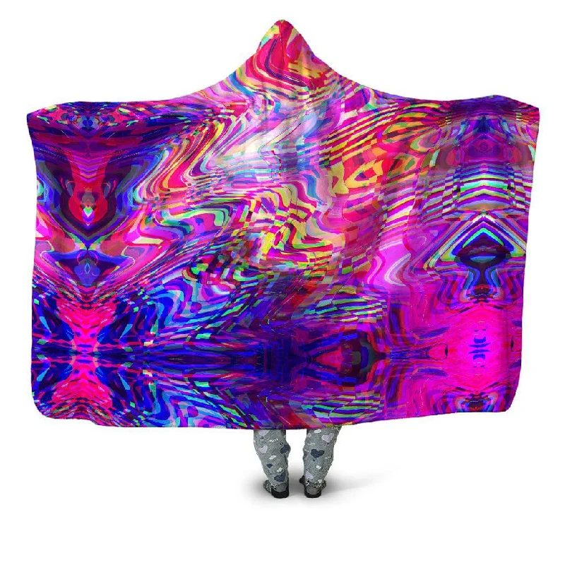 Microfiber blankets that are durable and easy to care forGlitch Waves Hooded Blanket