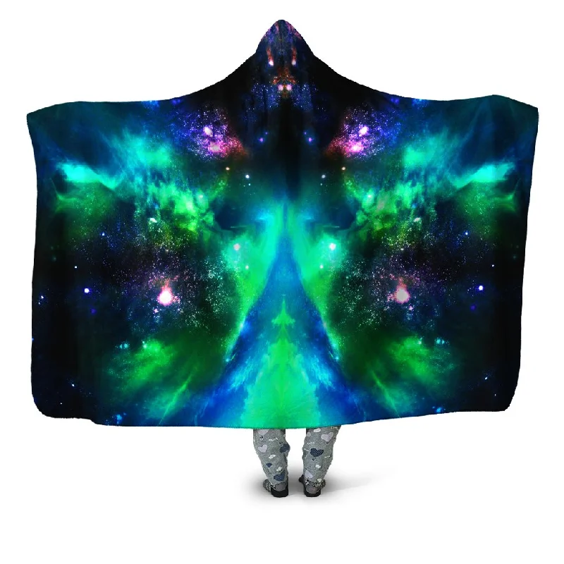 Queen - size blankets for standard - sized bedsGreen Galaxy Hooded Blanket