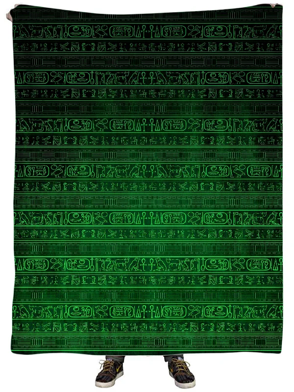 Rayon from bamboo blankets for a silky and breathable feelGreen Glyphs Plush Blanket