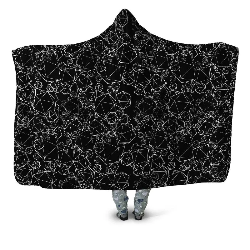 Synthetic fiber blend blankets for a budget - friendly choiceIcosahedron Madness Black Hooded Blanket