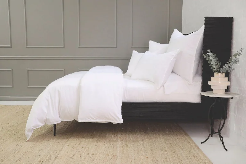 Organic cotton duvet covers for a chemical - free and eco - friendly optionLangston White Bamboo Bedding by Pom Pom at Home