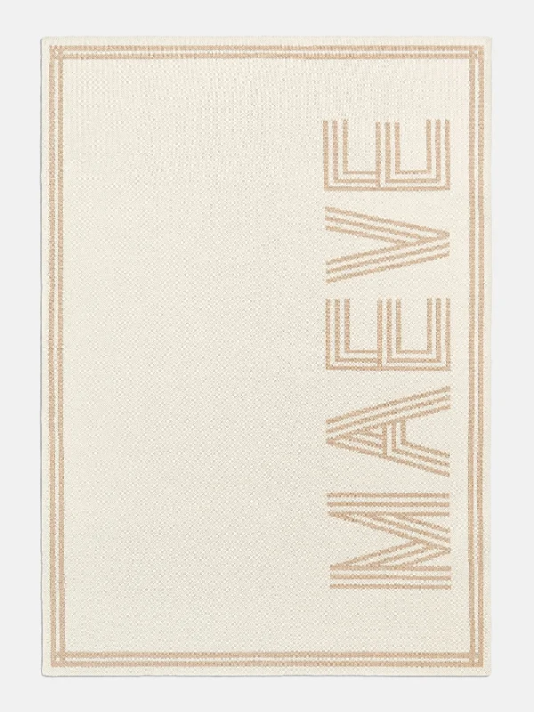 Recycled polyester blankets for an eco - conscious optionYour Name In Stripes Custom Blanket - Beige/Tan