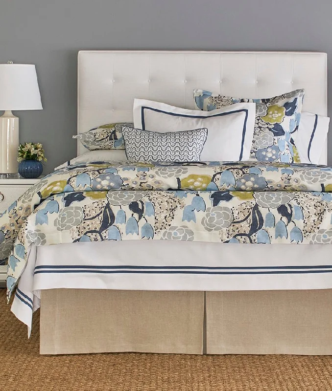 Oversized duvet covers that drape beautifully over the sides of the bed for a luxurious lookLaura Bedding by Legacy Home