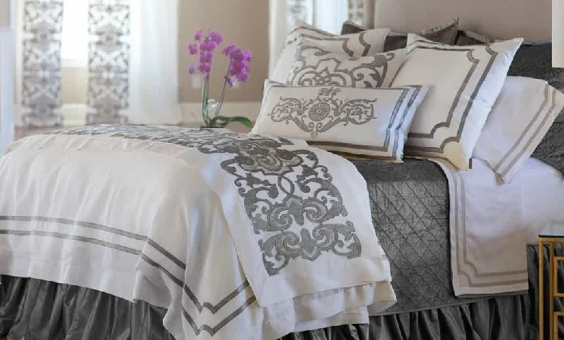 Dry - clean - only duvet covers with high - end materials and delicate designsSoho Silver Bedding by Lili Alessandra