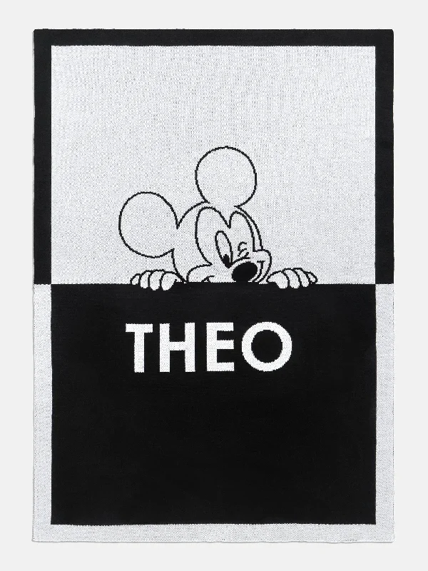 Bamboo fiber blankets with natural antibacterial propertiesMickey Mouse Disney Custom Blanket - Black/White