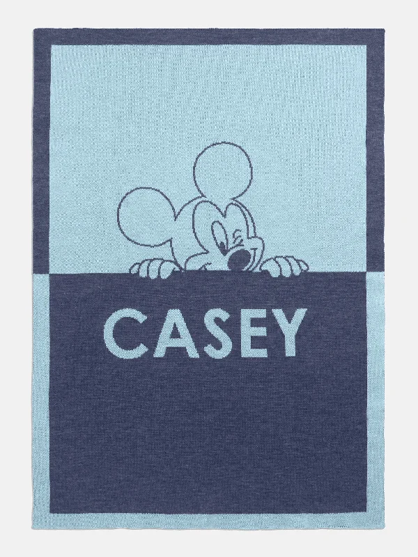 Synthetic fiber blend blankets for a budget - friendly choiceMickey Mouse Disney Custom Blanket - Light Blue / Dark Blue