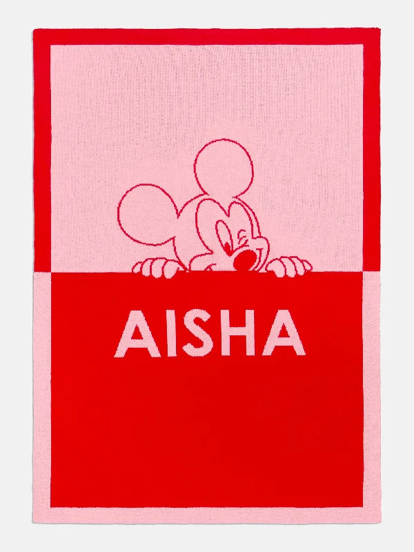 Queen - size blankets for standard - sized bedsMickey Mouse Disney Custom Blanket - Red/Pink