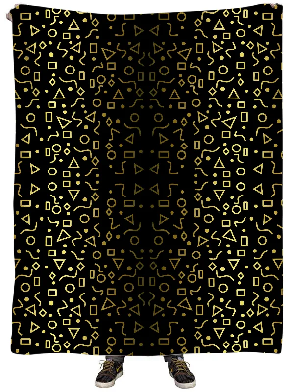 Fleece blankets for a cozy and plush textureMod Gold Shapes Plush Blanket