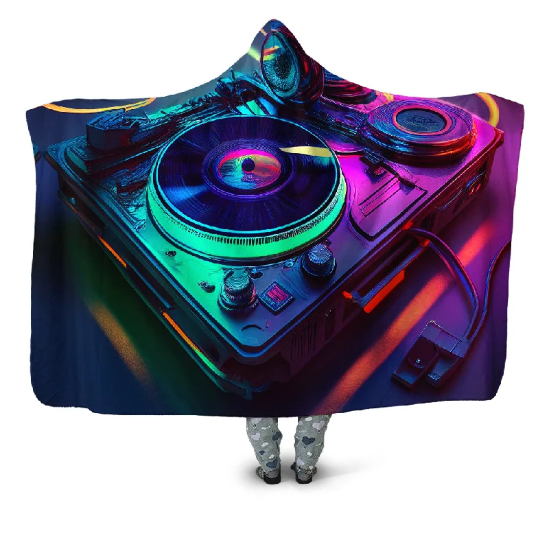 Wool blankets with natural warmth and insulationNeon Turntables Hooded Blanket