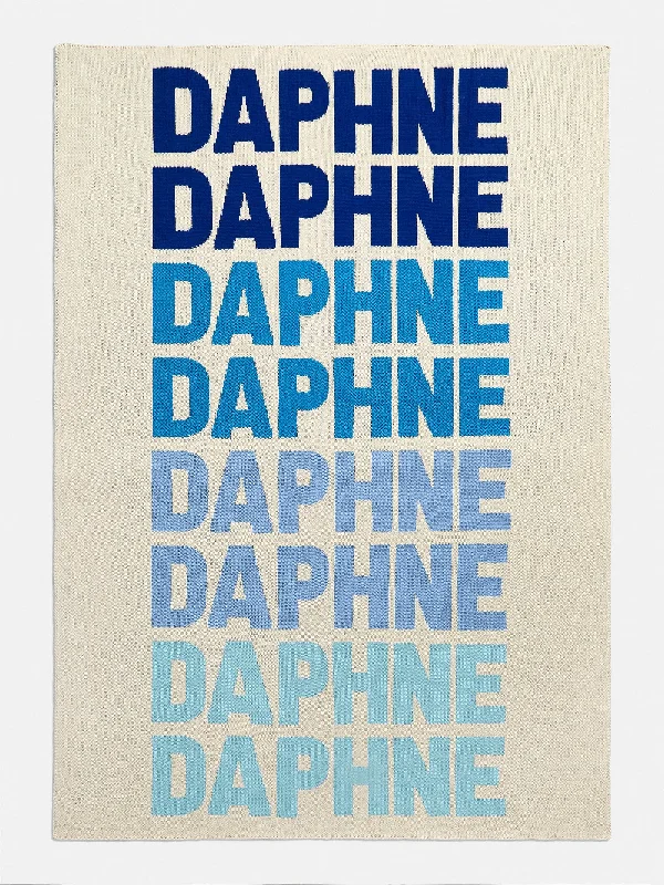 Cashmere blankets for ultimate softness and luxuryOmbre Name Custom Blanket - White/Light Blue