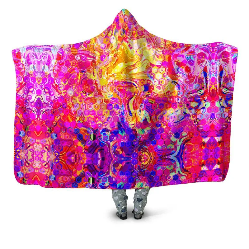 Queen - size blankets for standard - sized bedsOrnate Drip Hooded Blanket