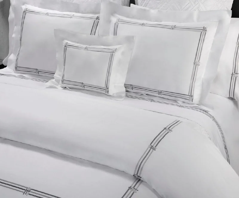 Organic cotton duvet covers for a chemical - free and eco - friendly optionPanama Embroidery Bedding by Dea Linens