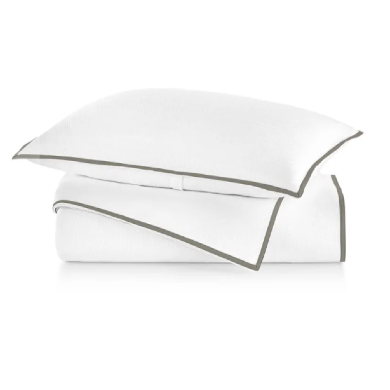 Organic cotton duvet covers for a chemical - free and eco - friendly optionPique II Platinum Duvet by Peacock Alley