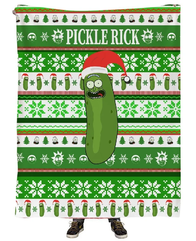 Fleece blankets for a cozy and plush texturePickle Rick Plush Blanket