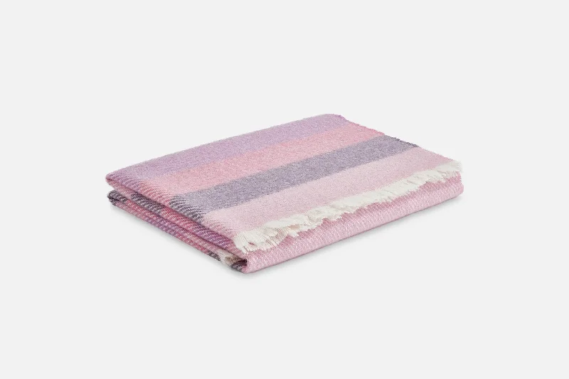 Chenille blankets with a thick and fuzzy texturePink Striped Kileen Lambswool Baby Blanket