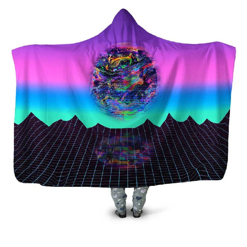 Synthetic fiber blend blankets for a budget - friendly choicePsychedelic Outrun Hooded Blanket