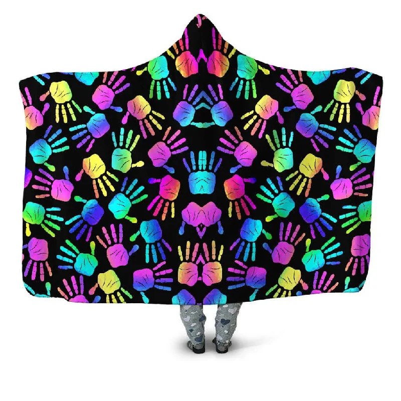 Recycled polyester blankets for an eco - conscious optionRave Hands Hooded Blanket