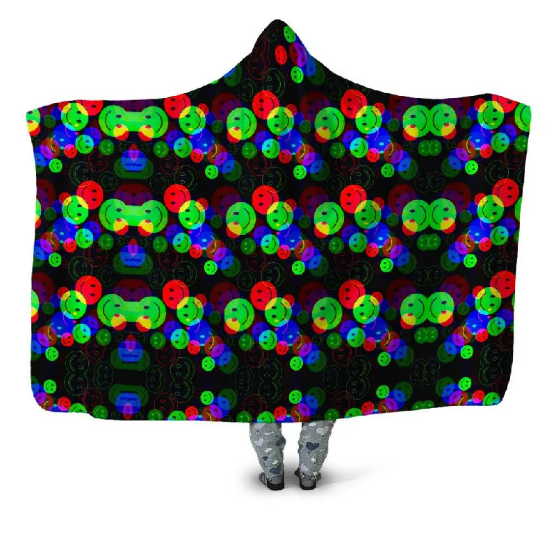 King - size blankets to cover large beds comfortablyRGB Smile Glitch Hooded Blanket