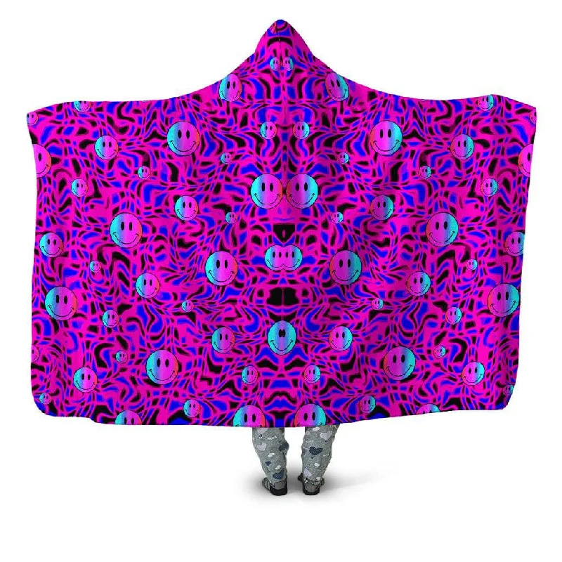 Silk blankets with a smooth and elegant touchTrippy Smiles Hooded Blanket