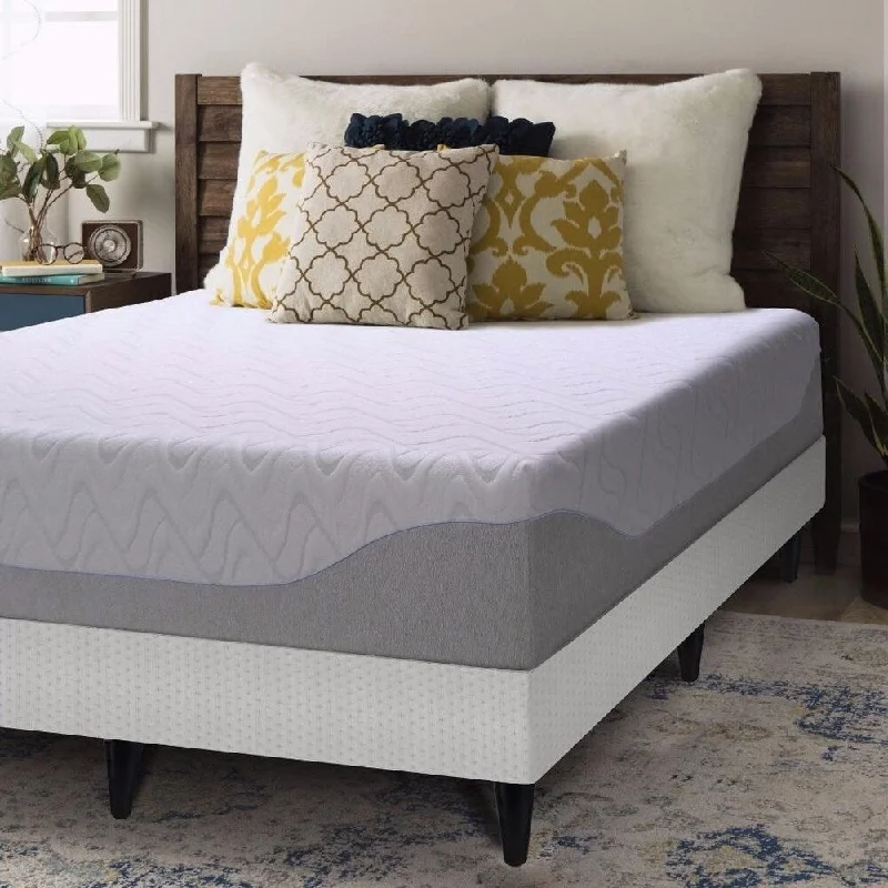 Wool - filled mattresses for natural insulation and moisture - wicking11 Inch Gel Memory Foam Mattress and Box Spring with Legs Set By Crown Comfort