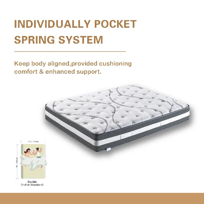 Polyester - foam mattresses for budget - friendly options12" Hybrid Pocket Spring Mattress-FULL