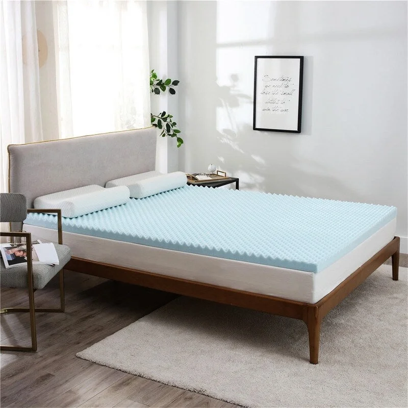 Hybrid mattresses combining foam and innerspring technology3" California King Size Egg Crate Gel Memory Foam Mattress Topper