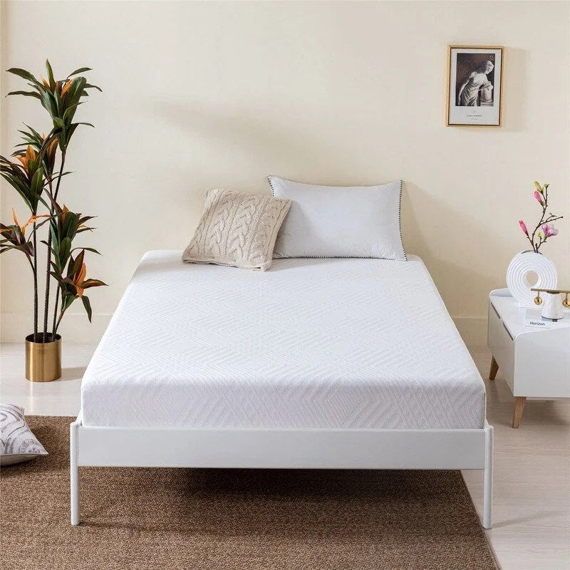 Organic cotton mattresses for a chemical - free sleep surface8 in. Medium Firm Memory Foam Tight Top Bed-in-a-Box with Breathable Removable Quilted Cover Twin White Mattress