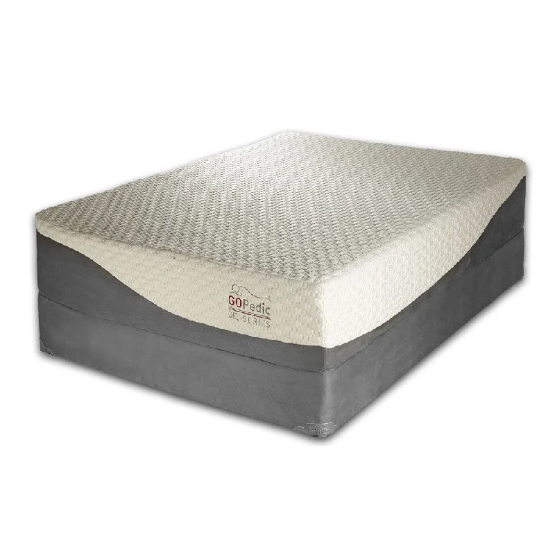 Hybrid mattresses combining foam and innerspring technologyGo Pedic 12-inch Queen-size Gel Memory Foam Mattress - White