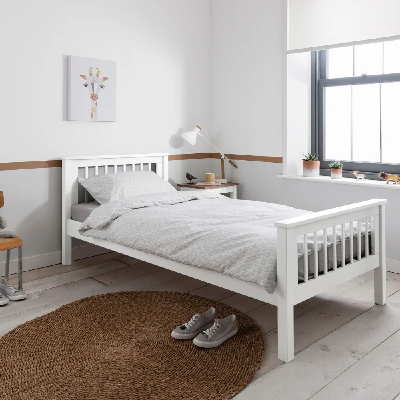 Memory foam mattresses for pressure relief and contouringHampshire Single Bed Frame in Classic White