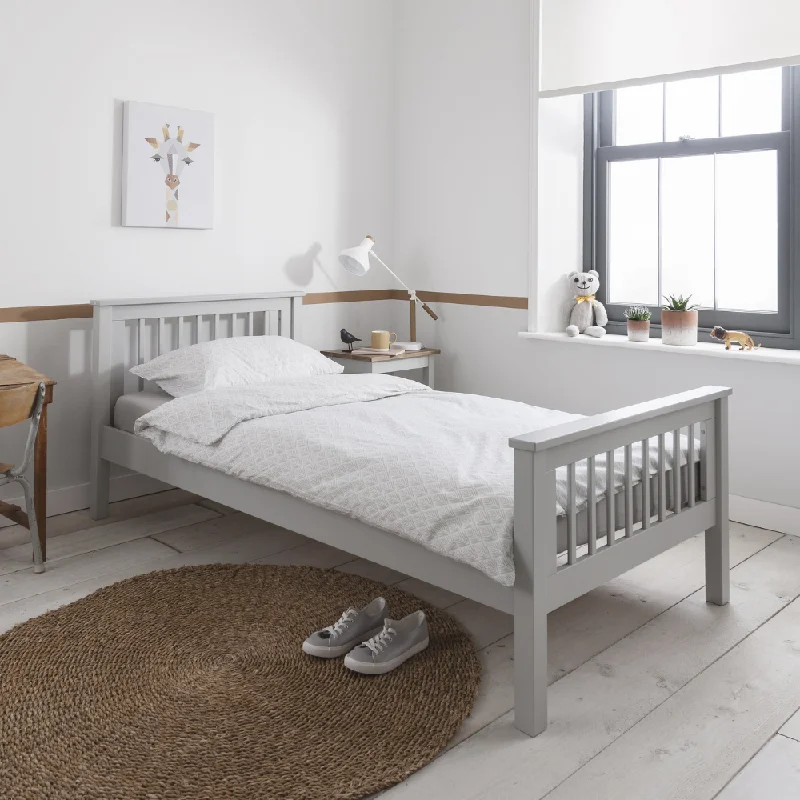 Natural latex and organic cotton blend mattressesHampshire Single Bed Frame in Silk Grey