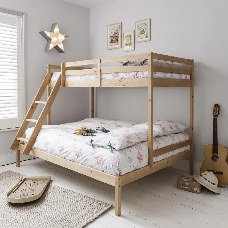 Memory foam mattresses for pressure relief and contouringKent Triple Bunk Bed with Single and Double Bed in Natural Pine