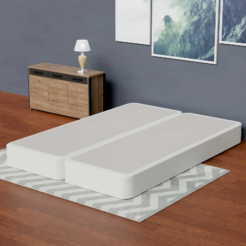 Latex mattresses with natural bounce and breathabilityOnetan 4-Inch Wooden Box Spring, Low Profile Split Bed Foundation Ideal for Mattress, No Assembly Needed, White.