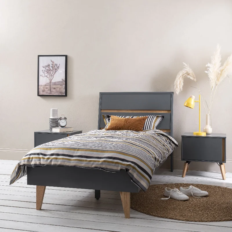 Natural latex and organic cotton blend mattressesOtto Single Bed Frame in Grey