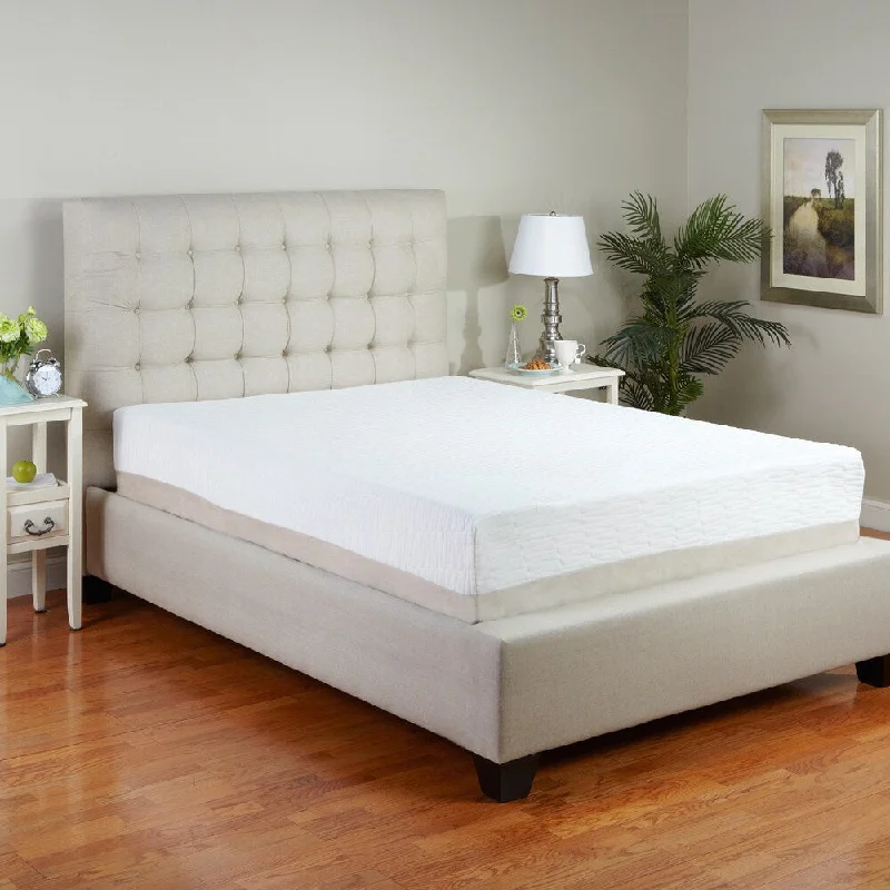 Gel - infused memory foam mattresses for cooler sleepPostureLoft Sienna 11-inch King-size Latex Mattress - White